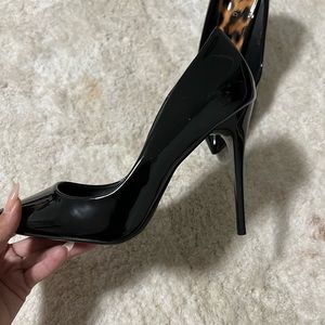 black stiletto heels